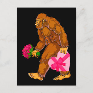 Bigfoot Sasquatch Funny Valentinstag Liebe Postkarte