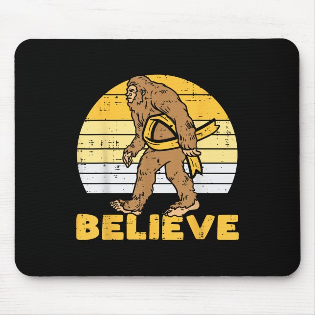 Bigfoot Sasquatch Glaube an Kindheitskrebs-Schleif Mousepad (Vorne)