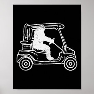Bigfoot Sasquatch Golf spielen Poster