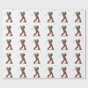 Bigfoot Sasquatch Golf Weihnachten 2026 Feiertag   Geschenkpapier