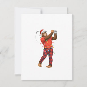 Bigfoot Sasquatch Golf Weihnachten 2026 Feiertags Mitteilungskarte