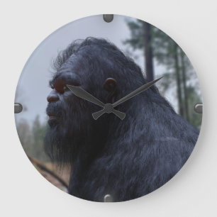bigfoot, sasquatch große wanduhr