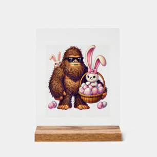 Bigfoot Sasquatch Hase Ostereier Retro Männer Jung Acrylschild