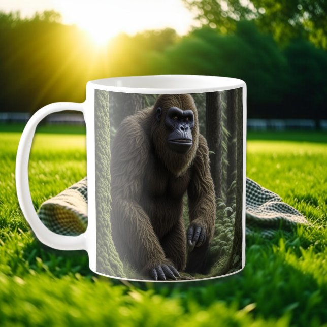 Bigfoot Sasquatch im Wald Kaffeetasse (Von Creator hochgeladen)