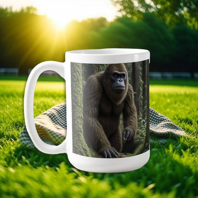 Bigfoot Sasquatch im Wald Kaffeetasse (Von Creator hochgeladen)