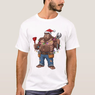 Bigfoot Sasquatch Klempner Weihnachten 2026 Feiert T-Shirt