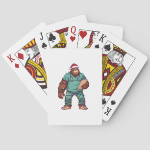 Bigfoot Sasquatch Krankenschwester Weihnachten Ges Spielkarten