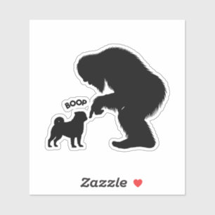 Bigfoot Sasquatch Mops Boop Aufkleber