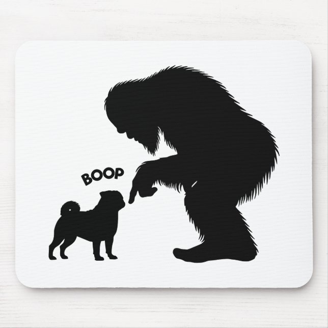 Bigfoot Sasquatch Mops Nose Boop Mousepad (Vorne)