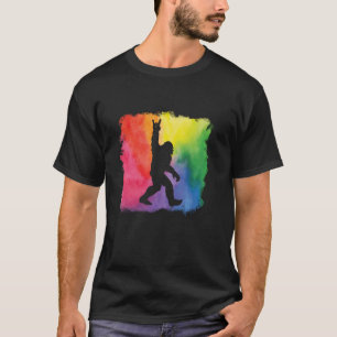 Bigfoot Sasquatch Peace Big Foot Squatch Colorful T-Shirt