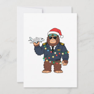 Bigfoot Sasquatch Pilot Weihnachten 2026 Urlaub Mitteilungskarte
