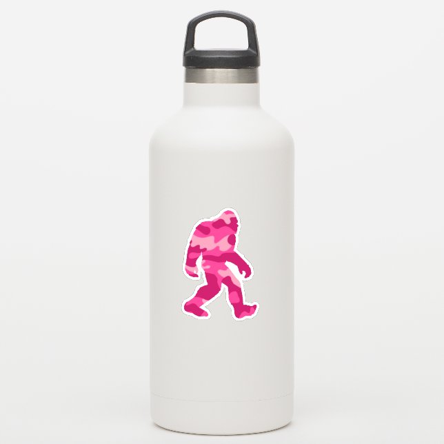 Bigfoot Sasquatch Pink Camouflage Aufkleber (Wassserflasche)