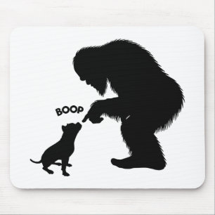 Bigfoot Sasquatch Pitbull Nose Boop Mousepad
