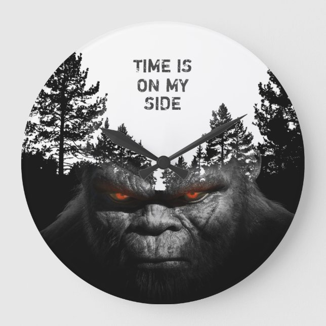 BIGFOOT SASQUATCH-PORTRAGIE  GROßE WANDUHR (Vorderseite)