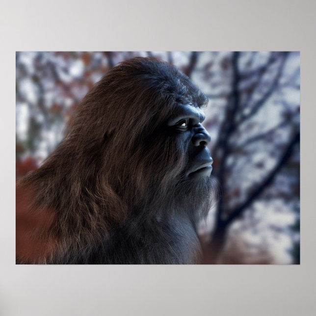 BIGFOOT SASQUATCH PORTRAIN IN PROFIL BEI DUSK II POSTER (Vorne)