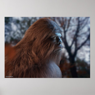 BIGFOOT SASQUATCH-PORTRAIN IN PROFILE IN DUSK IV POSTER