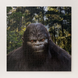 BIGFOOT SASQUATCH PORTRAIT ORANGE AUGEN PUZZLE