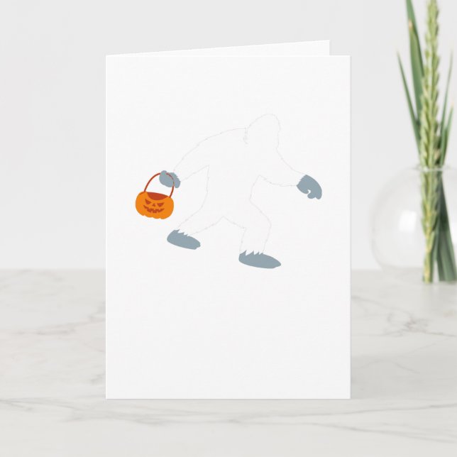 Bigfoot Sasquatch Pumpkin Halloween Kostüm für Karte (Vorderseite)