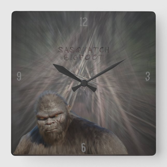 BIGFOOT SASQUATCH QUADRATISCHE WANDUHR (Vorderseite)