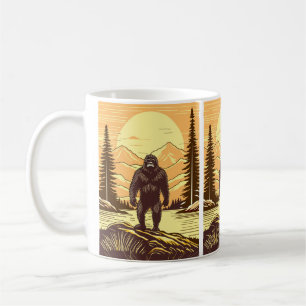 Bigfoot Sasquatch Retro Art Kaffeetasse