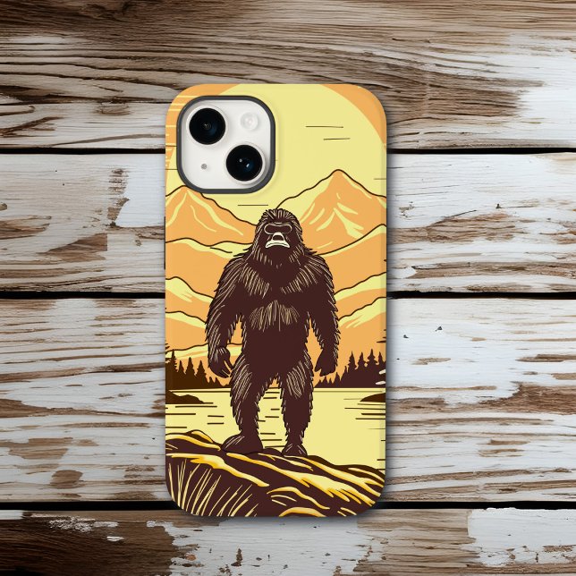 Bigfoot Sasquatch Retro Art Personalisiert Case-Mate iPhone Hülle (Von Creator hochgeladen)
