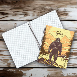 Bigfoot Sasquatch Retro Art Personalisiert Notizbuch