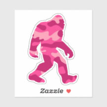 Bigfoot Sasquatch Rosa Camouflage Aufkleber