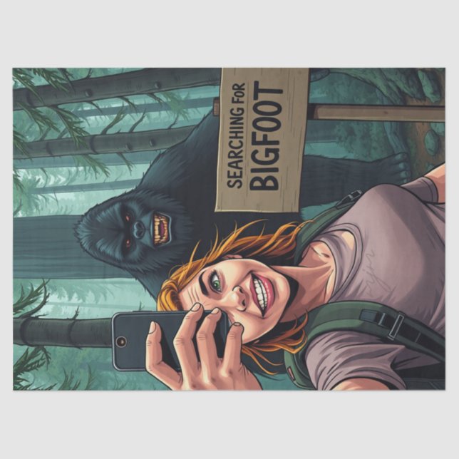 Bigfoot Sasquatch Selfie Decoupage Seidenpapier (Vorderseite)