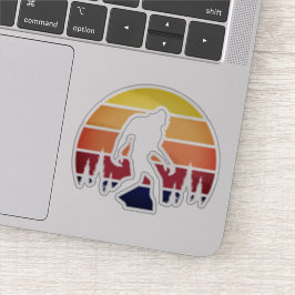 Bigfoot Sasquatch Silhouette Vintag Aufkleber