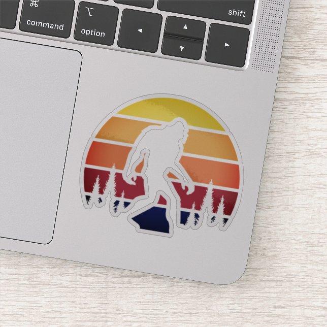 Bigfoot Sasquatch Silhouette Vintag Aufkleber (Detail)