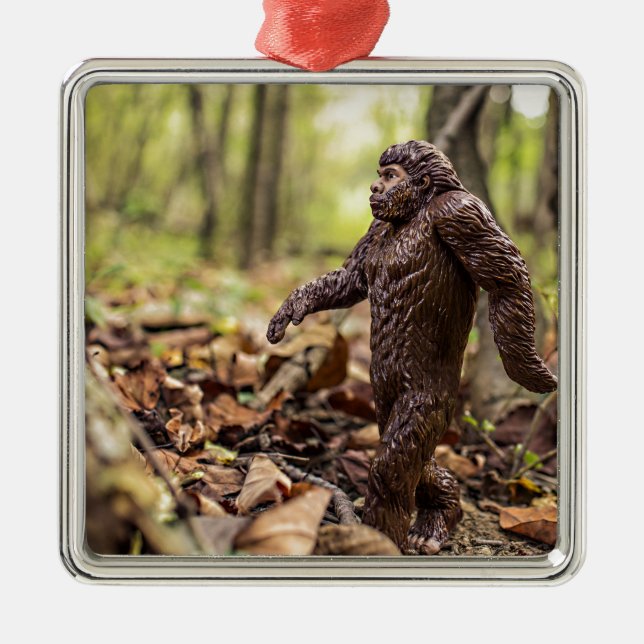 Bigfoot | Sasquatch Square Metal Christmas Ornamen Ornament Aus Metall (Vorne)