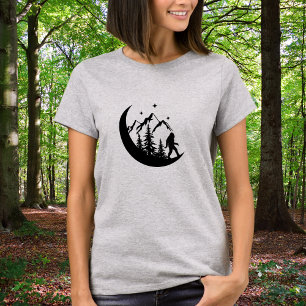 BigFoot Sasquatch Squatchy Wald Berge Mond T-Shirt