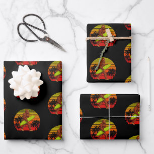 Bigfoot Sasquatch Surfer Typ Surfbrett Geschenkpapier Set