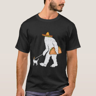 Bigfoot Sasquatch Taco Chihuahua Funny Cinco De Ma T-Shirt