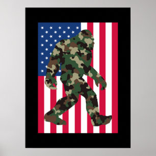 Bigfoot Sasquatch Tarnmuster Poster