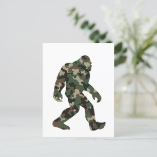 Bigfoot Sasquatch Tarnmuster Postkarte