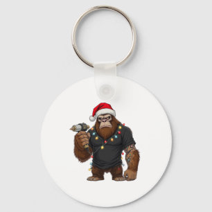 Bigfoot Sasquatch Tattoo-Künstler Weihnachten Schlüsselanhänger
