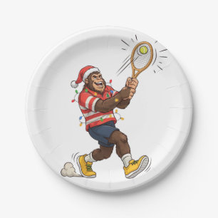 Bigfoot Sasquatch Tennis Weihnachten 2026 Feiertag Pappteller