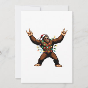 Bigfoot Sasquatch Teufelshörner Weihnachten 2026 R Mitteilungskarte