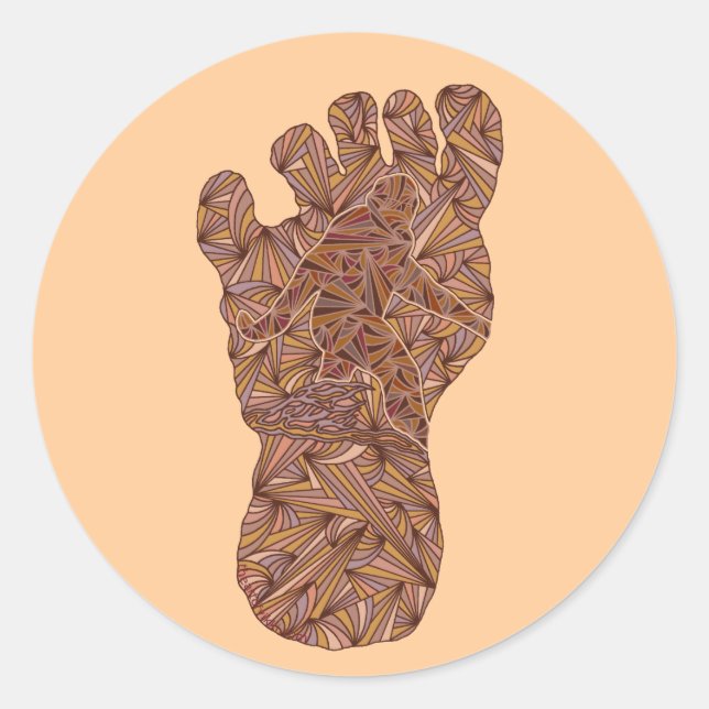 Bigfoot Sasquatch Track Squatchy Artwork Design Runder Aufkleber (Vorderseite)