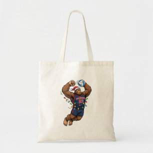 Bigfoot Sasquatch Volleyball Weihnachten Sport  Tragetasche