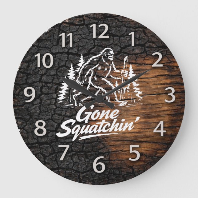 Bigfoot Sasquatch Wall Clock Große Wanduhr (Vorderseite)