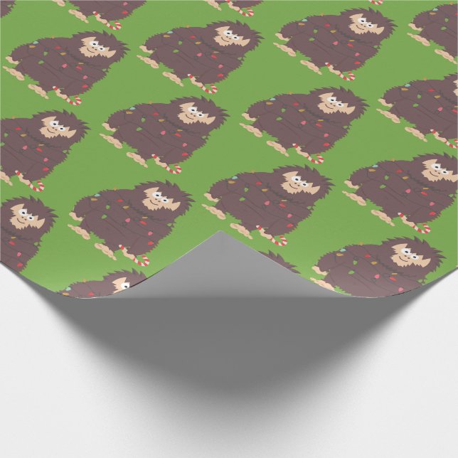 Bigfoot Sasquatch Weihnachten Geschenkpapier (Ecke)