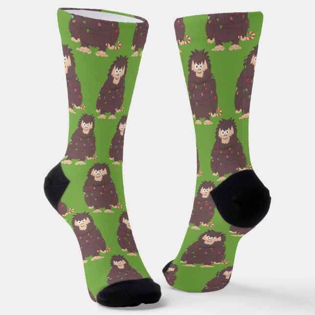 Bigfoot Sasquatch Weihnachten Socken (Gewinkelt)
