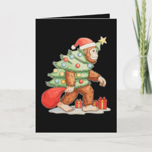 Bigfoot Sasquatch Weihnachtsbaum Xmas Lichter Karte