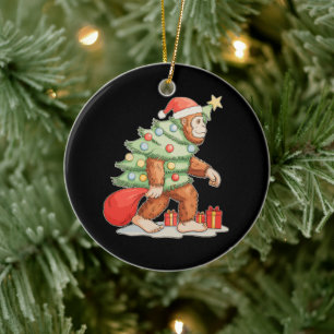 Bigfoot Sasquatch Weihnachtsbaum Xmas Lichter Keramik Ornament