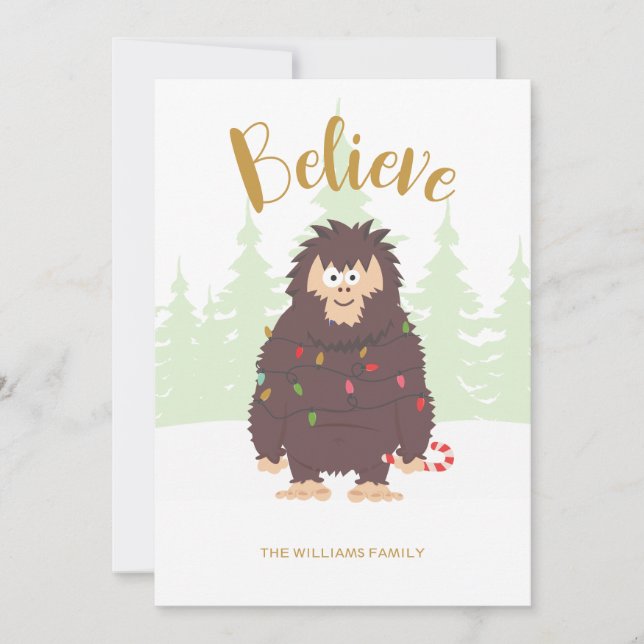 Bigfoot Sasquatch Weihnachtskarte Feiertagskarte (Vorderseite)