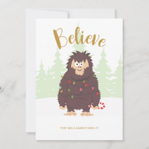 Bigfoot Sasquatch Weihnachtskarte Feiertagskarte