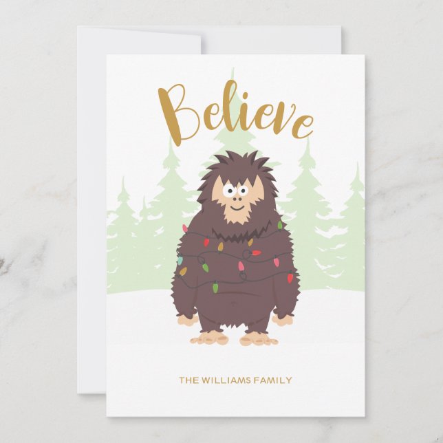 Bigfoot Sasquatch Weihnachtskarte Feiertagskarte (Vorderseite)