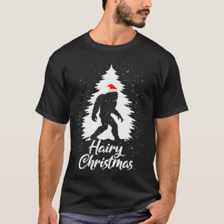Bigfoot Sasquatch Weihnachtsmannmütze Hairy Christ T-Shirt